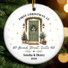 Personalized First Christmas In New Home Ceramic Ornament – Housewarming Gift For New Homeowners, Couple, Newlyweds – A Door To New Memories