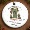 Personalized First Christmas In New Home Ceramic Ornament – Housewarming Gift For New Homeowners, Couple, Newlyweds – A Door To New Memories