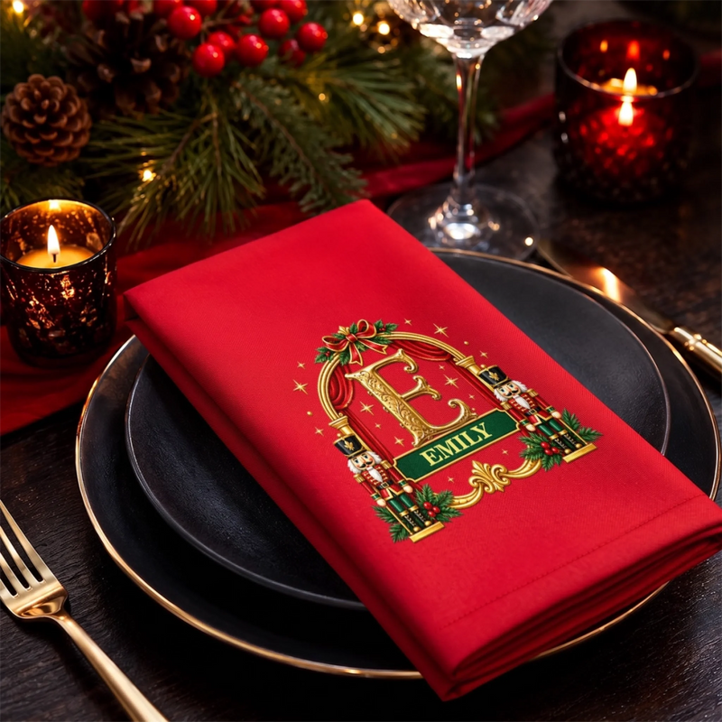 Personalized Cotton Napkin - Christmas Gift For Family - Eat Drink Stay Merry