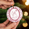Personalized First Christmas Married Ceramic Ornament – Anniversary Gift For Couple, Newlyweds – Two Hearts One Journey