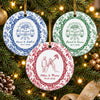Personalized First Christmas Married Ceramic Ornament – Anniversary Gift For Couple, Newlyweds – Two Hearts One Journey