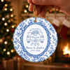 Personalized First Christmas Married Ceramic Ornament – Anniversary Gift For Couple, Newlyweds – Two Hearts One Journey
