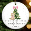 Personalized Baby's First Christmas Ceramic Ornament – Gift For New Parents, Baby – Little Bear Big Joy