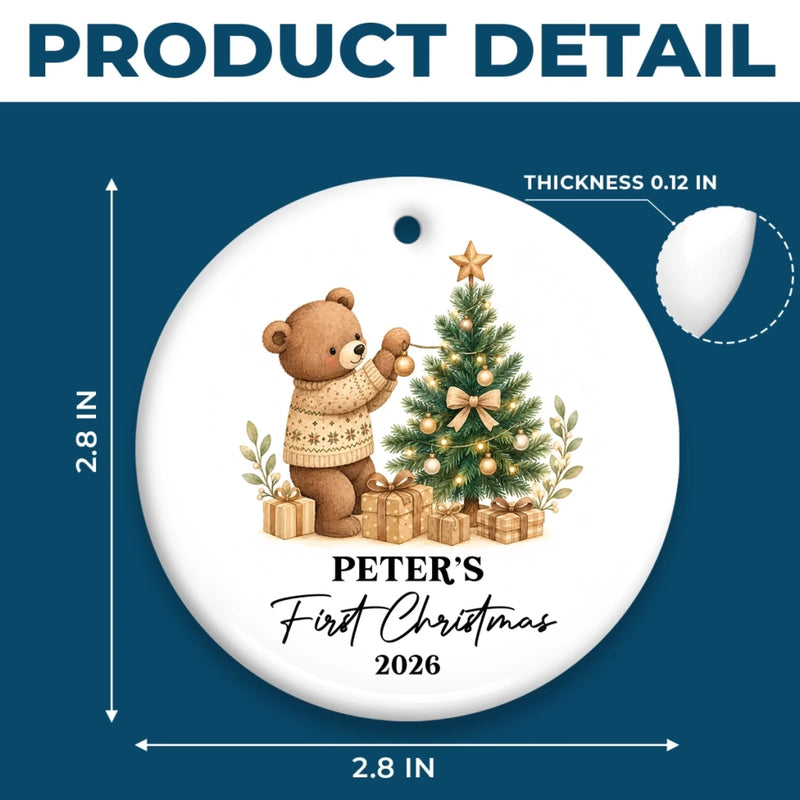 Personalized Baby's First Christmas Ceramic Ornament – Gift For New Parents, Baby – Our Little Miracle