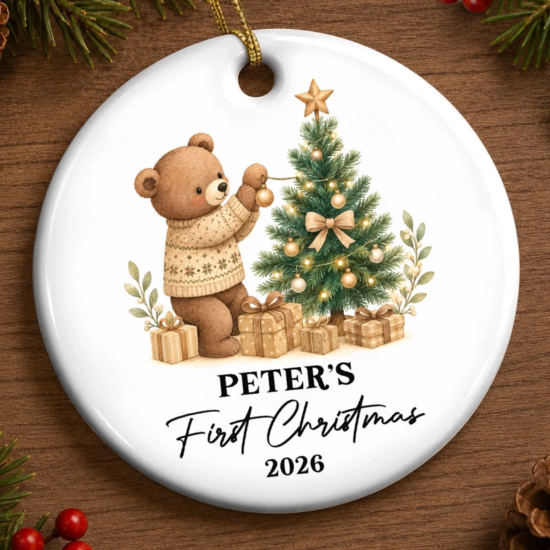 Personalized Baby's First Christmas Ceramic Ornament – Gift For New Parents, Baby – Our Little Miracle