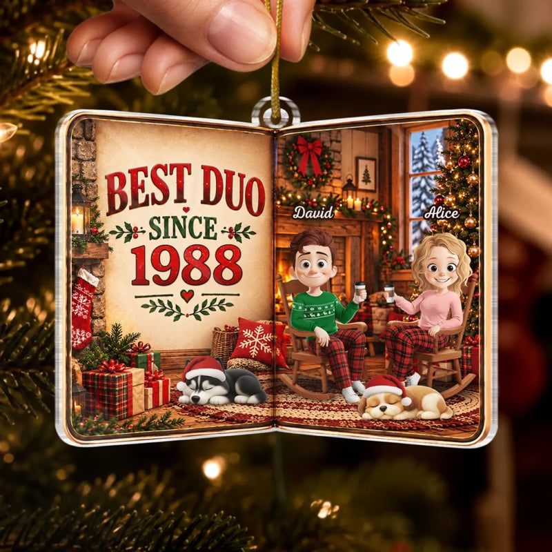 Personalized Acrylic Ornament – Christmas Gift For Couple, Pet Lovers – Gathered With Love