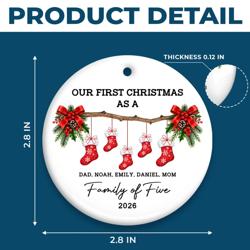 Personalized First Christmas Ceramic Ornament – Gift For Family – Together We Make A Home