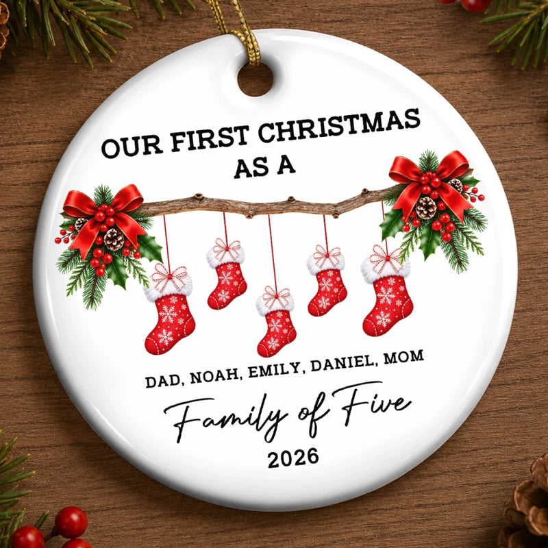 Personalized First Christmas Ceramic Ornament – Gift For Family – Together We Make A Home