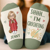 Personalized Crew Socks - Crochet, Knitting Gift For Craft Lovers - Just One More Row Today