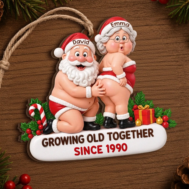 Personalized Wood Ornament – Christmas, Anniversary Gift For Couple – Santa Found His Match