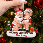 Personalized Wood Ornament – Christmas, Anniversary Gift For Couple – Santa Found His Match