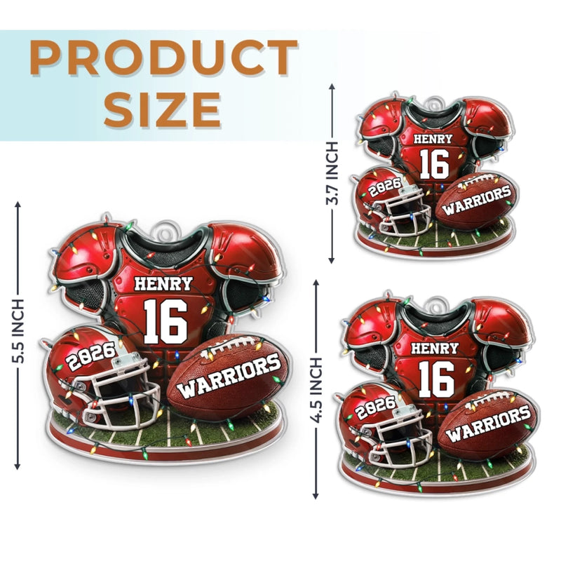 Personalized Acrylic Ornament – Christmas Gift For America Football Lovers – Born For The Game