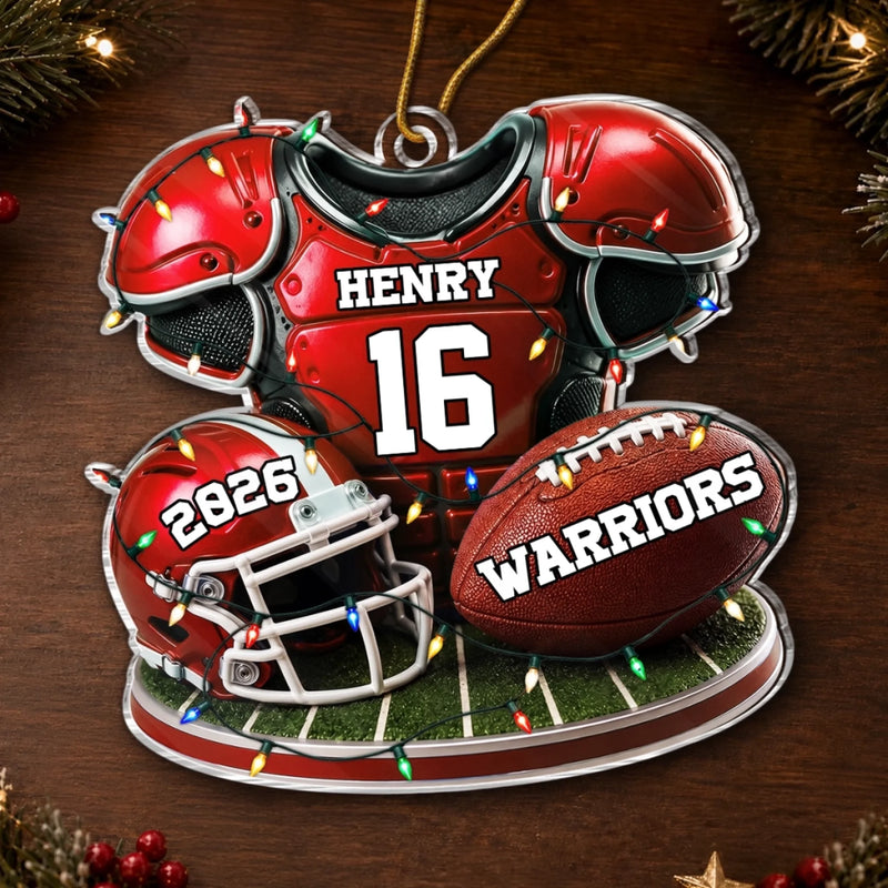 Personalized Acrylic Ornament – Christmas Gift For America Football Lovers – Born For The Game