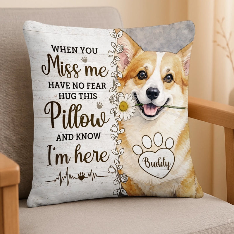 Personalized Photo Pillow - Sympathy Gift For Pet Lovers - Forever Live In Your Warm Hugs