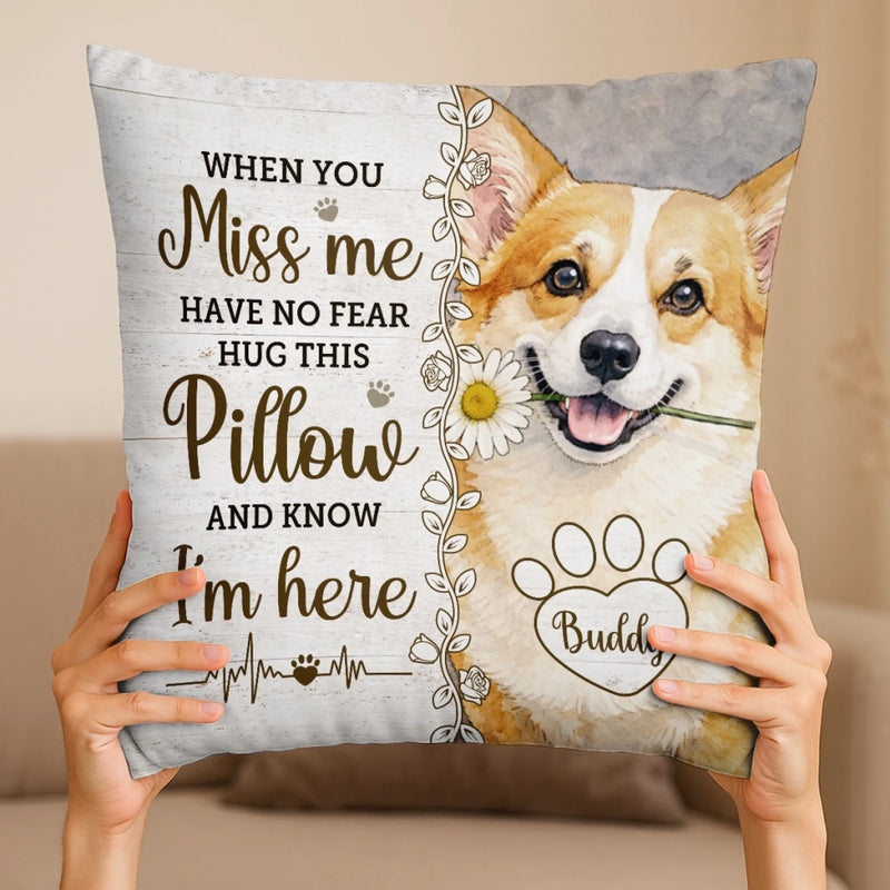 Personalized Photo Pillow - Sympathy Gift For Pet Lovers - Forever Live In Your Warm Hugs