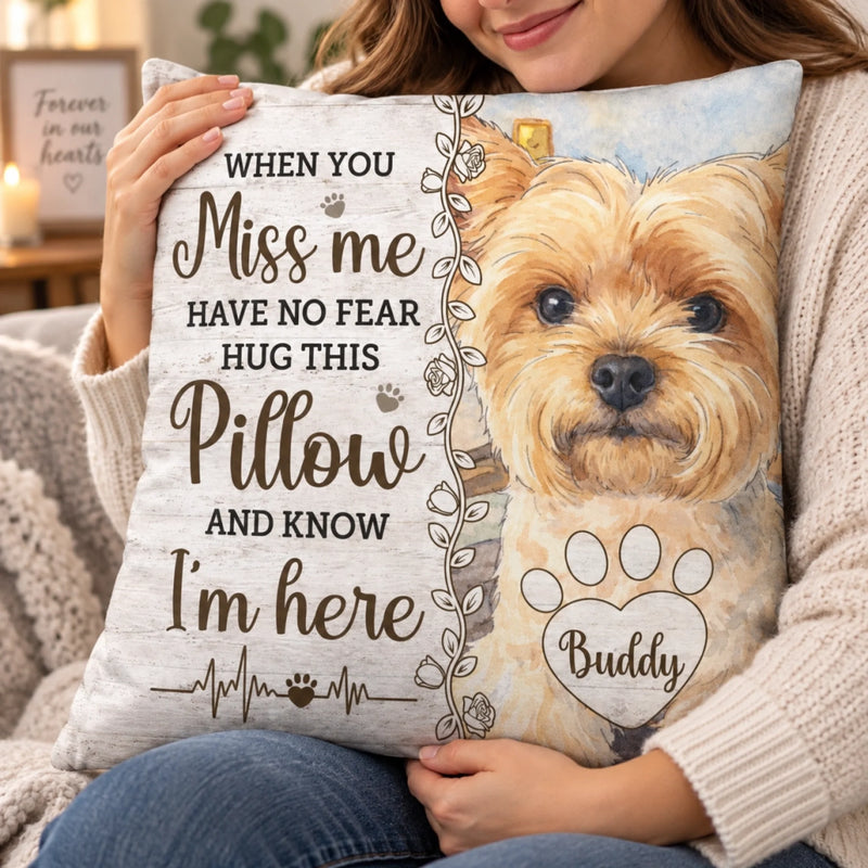 Personalized Photo Pillow - Sympathy Gift For Pet Lovers - Forever Your Little Buddy