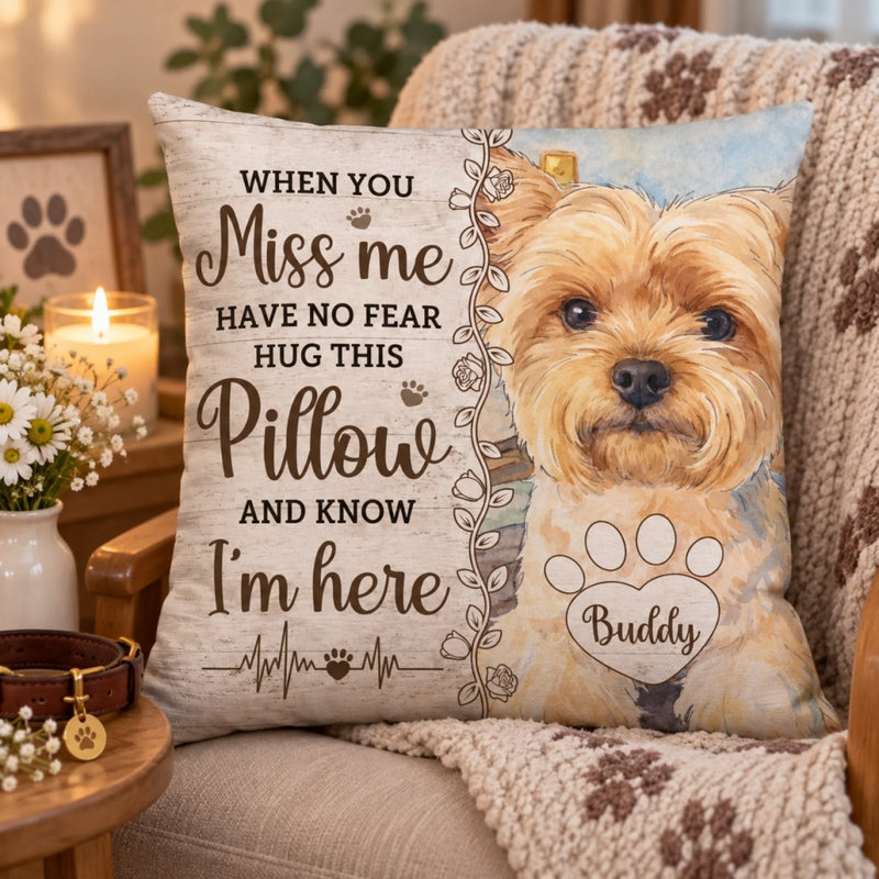 Personalized Photo Pillow - Sympathy Gift For Pet Lovers - Forever Your Little Buddy