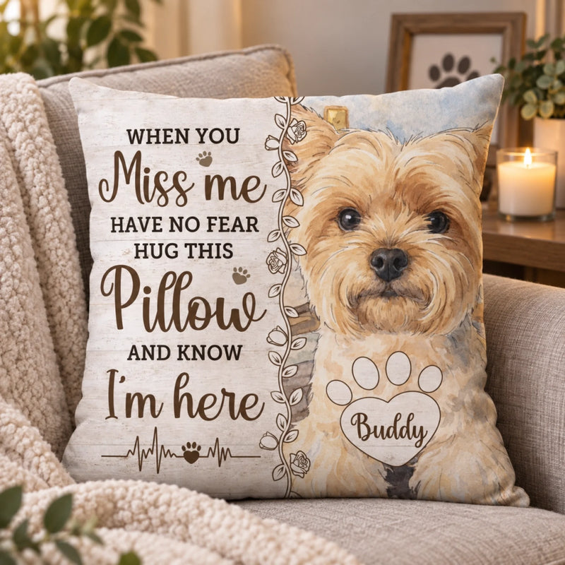 Personalized Photo Pillow - Sympathy Gift For Pet Lovers - Forever Your Little Buddy