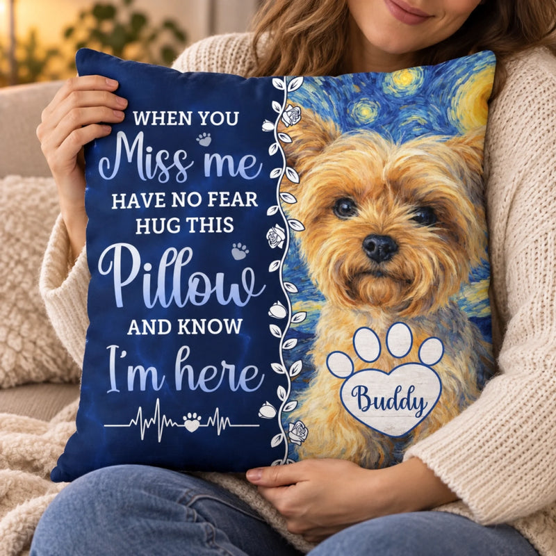 Personalized Photo Pillow - Sympathy Gift For Pet Lovers - Our Love Stays With You