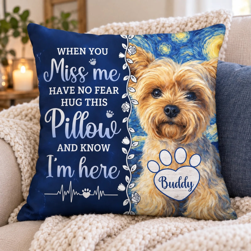Personalized Photo Pillow - Sympathy Gift For Pet Lovers - Our Love Stays With You