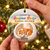 Personalized Photo Ceramic Ornament – Christmas, Sympathy Gift For Pet Lovers – Missed Every Day