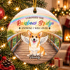Personalized Photo Ceramic Ornament – Christmas, Sympathy Gift For Pet Lovers – Loved Forever