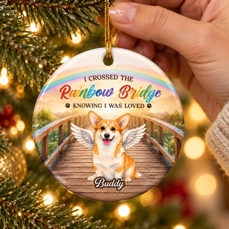 Personalized Photo Ceramic Ornament – Christmas, Sympathy Gift For Pet Lovers – Loved Forever