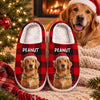 Personalized Photo Fluffy Slippers - Christmas Gift For Pet Lovers - Festive Paws, Happy Hearts