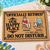 Personalized Home Decor Decorative Mat – Anniversary Gift For Couple, Family – Officially Retired And Unbothered