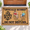 Personalized Home Decor Decorative Mat – Anniversary Gift For Couple, Family – Officially Retired And Unbothered