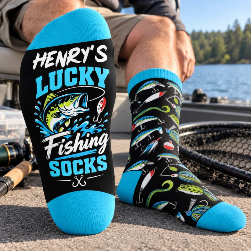 Personalized Crew Socks – Gift For Fishing Lovers – Time For Fisherman