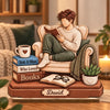 Personalized 2-Layered Wooden Plaque - Gift For Book Lovers - Booked All Day