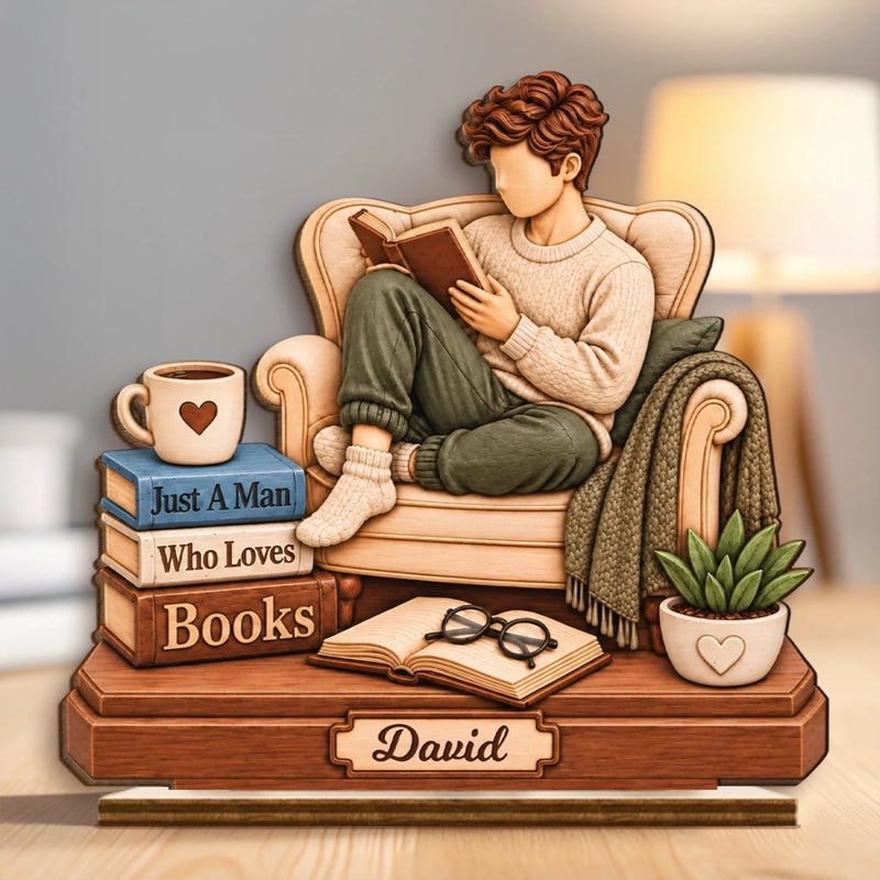 Personalized 2-Layered Wooden Plaque - Gift For Book Lovers - Booked All Day