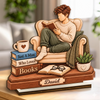 Personalized 2-Layered Wooden Plaque - Gift For Book Lovers - Booked All Day