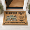 Personalized Home Decor Decorative Mat – Housewarming Gift For New Homeowners, Couple, Newlyweds – Our Next Chapter Starts Here