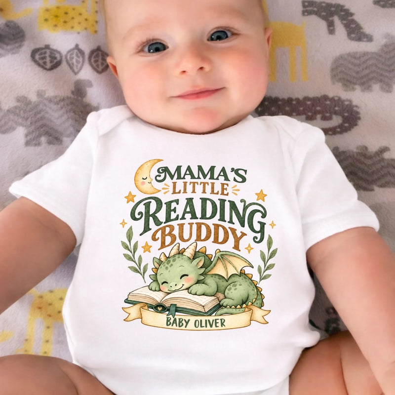 Personalized Baby Onesie – Gift For Mom, Book Lovers – Little Reading Buddy