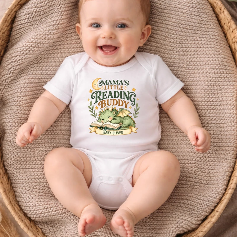 Personalized Baby Onesie – Gift For Mom, Book Lovers – Little Reading Buddy