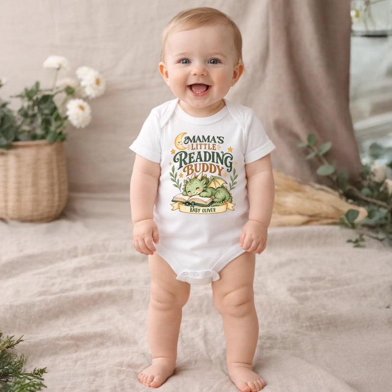 Personalized Baby Onesie – Gift For Mom, Book Lovers – Little Reading Buddy