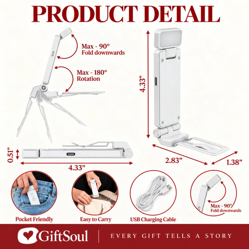 Personalized Clip LED Reading Lamp – Gift For Book Lovers – Pages Made Me Stay