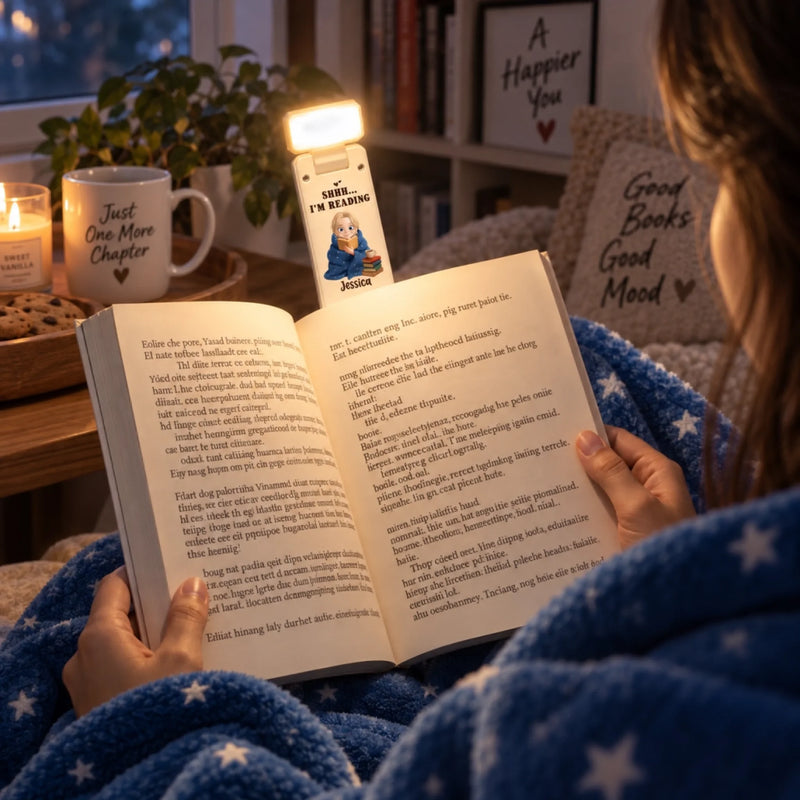 Personalized Clip LED Reading Lamp – Gift For Book Lovers – Pages Made Me Stay