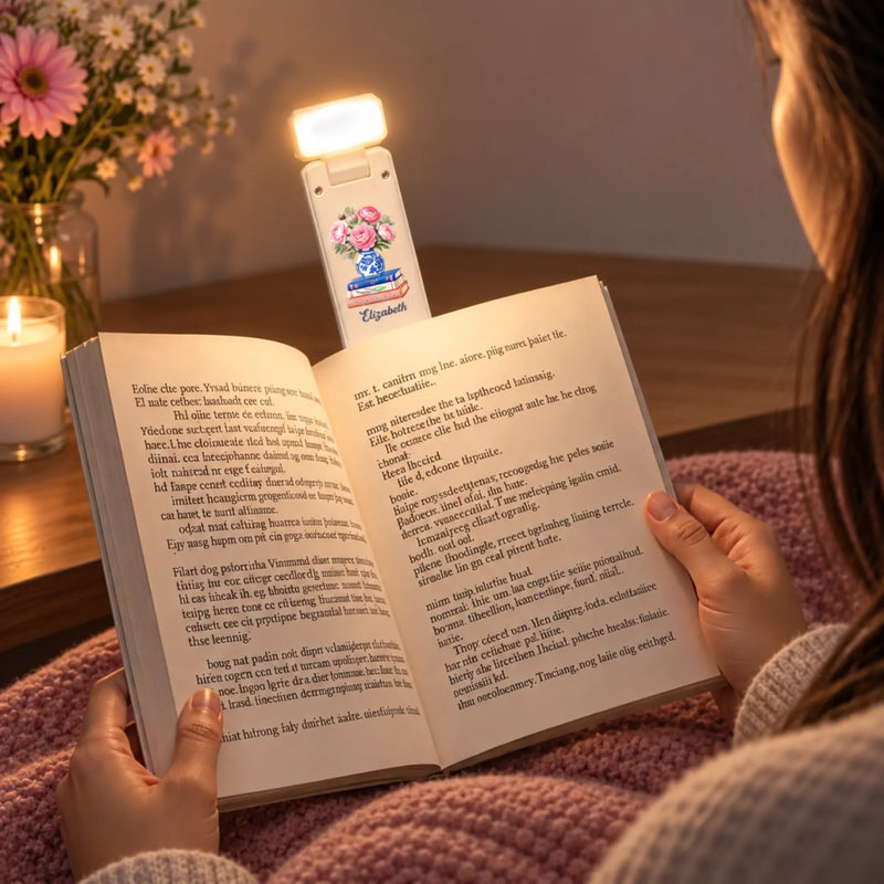 Personalized Clip LED Reading Lamp – Gift For Book Lovers – A World In Every Chapter