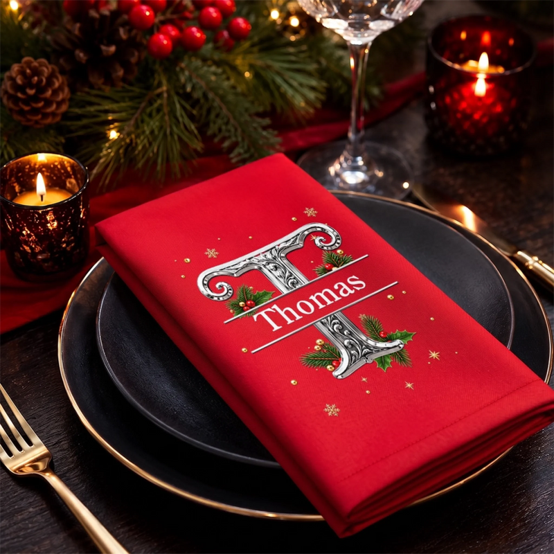 Personalized Cotton Napkin - Christmas Gift For Family - Home Is Around The Table