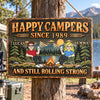 Personalized Home Decor Metal Sign - Anniversary Gift For Couple, Camping Lovers - Camping Partners For Life