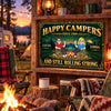 Personalized Home Decor Metal Sign - Anniversary Gift For Couple, Camping Lovers - Love And Campfires