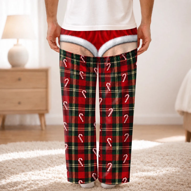 Personalized Pajama Pants - Christmas, Funny Gift For Men, Husband, Dad - Naughty Looks Good On Us