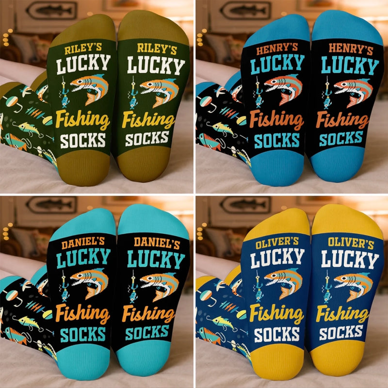 Personalized Crew Socks – Gift for Fishing Lovers – Hooked For Life