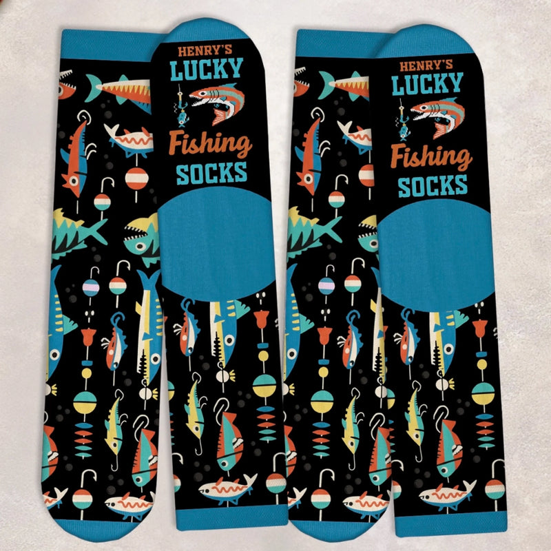 Personalized Crew Socks – Gift for Fishing Lovers – Hooked For Life