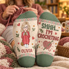 Personalized Crew Socks - Crochet, Knitting Gift For Craft Lovers - Sorry I'm Knitting