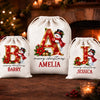 Personalized Drawstring Gift Bag - Christmas Gift For Kids, Family - Santa’s Favorite Package