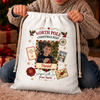 Personalized Photo Drawstring Gift Bag - Christmas Gift For Kids, Family - North Pole Priority